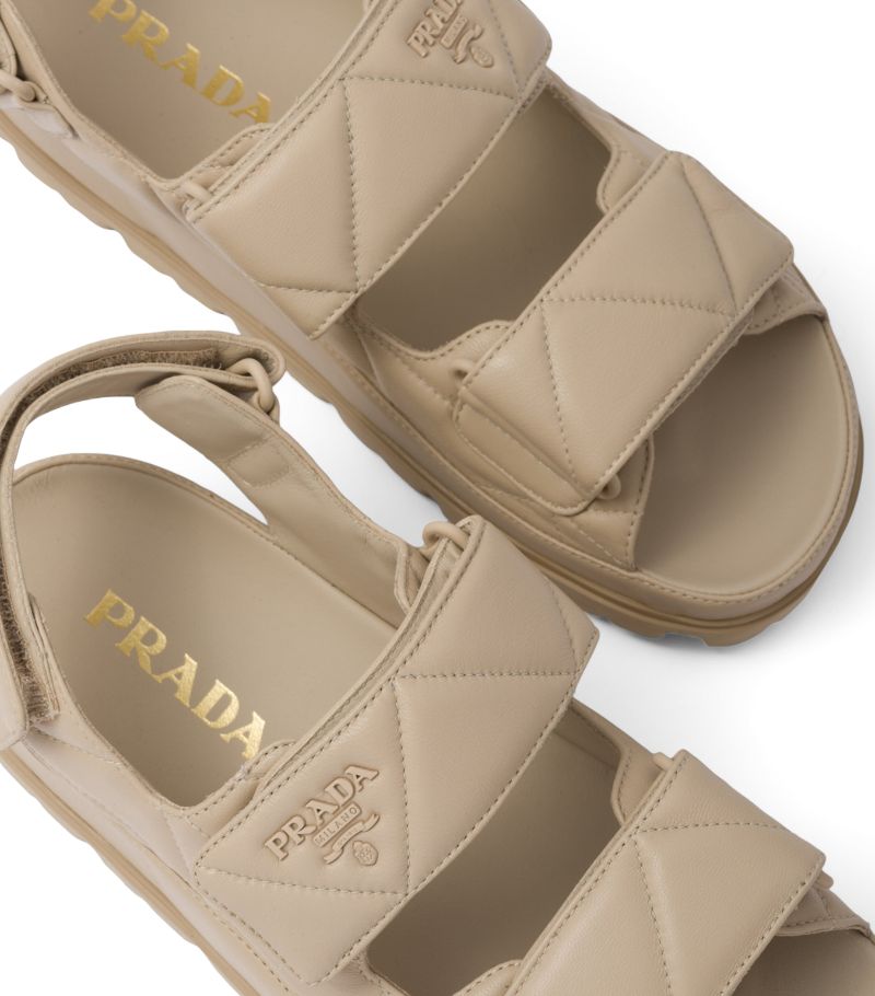 GIÀY PRADA  Padded Leather Slingback Sandals