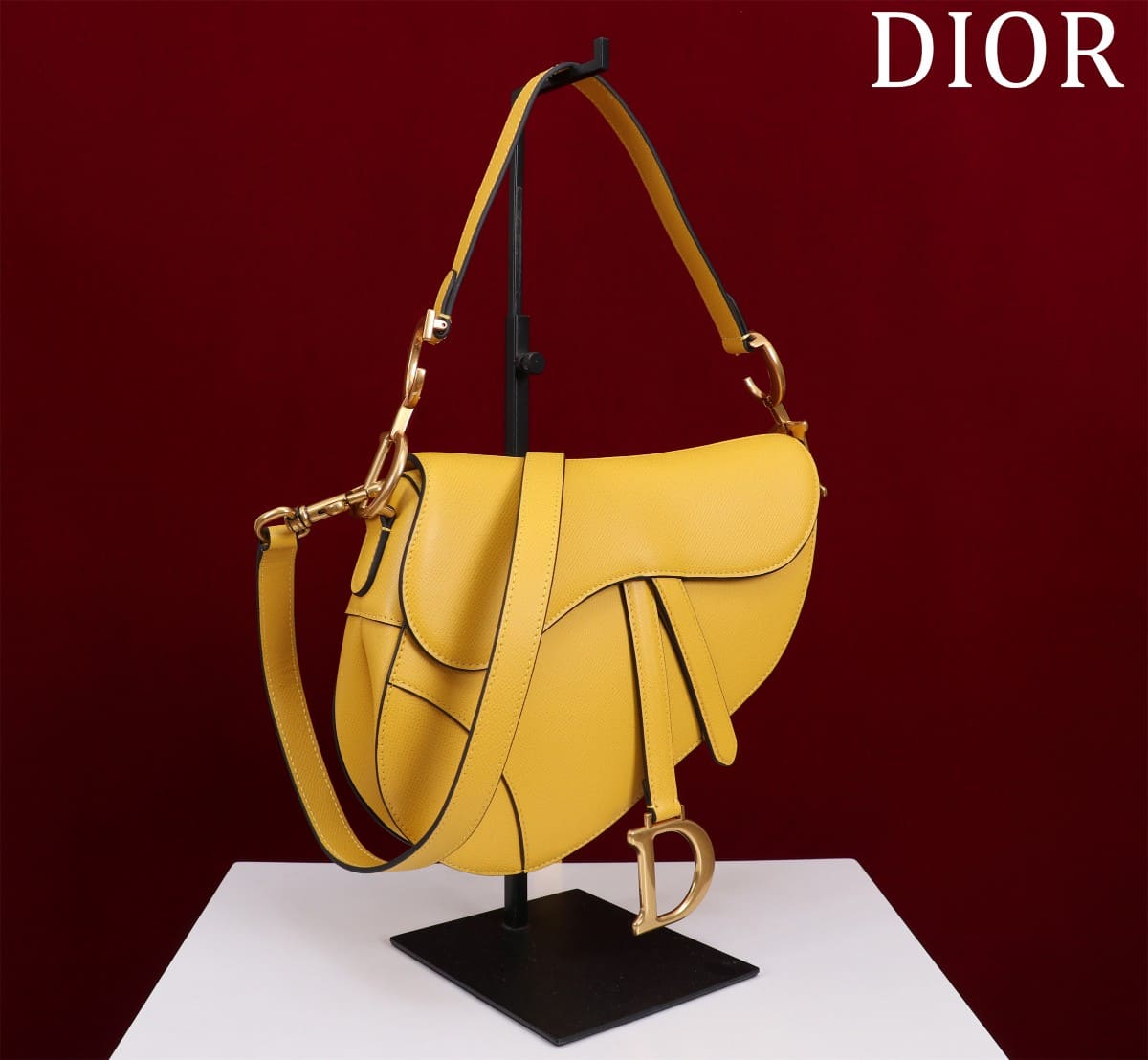 TÚI Dior Women Saddle bag in Calfskin-Yellow Top Quality