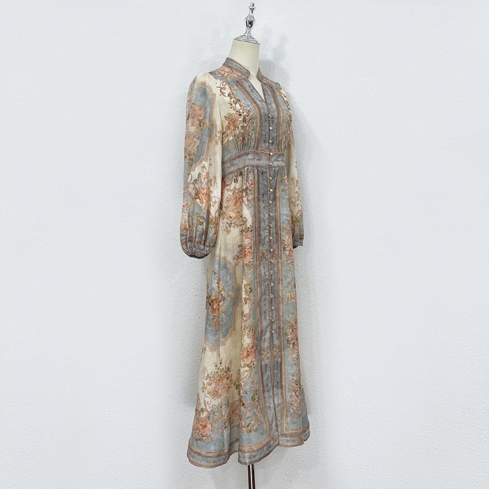 VÁY ZIMMERMANN Vintage Flower Long Sleeve Long Dress High Classy