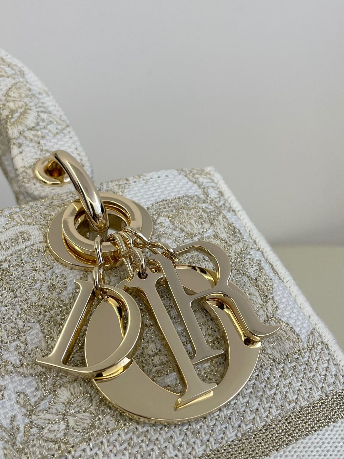 TÚI CHRISTIAN DIOR LADY D-LITE NATURAL EMBROIDERY BAG