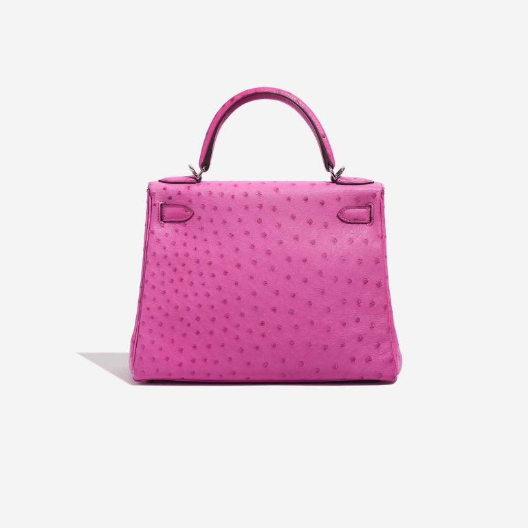 TÚI Hermès Kelly 28 Ostrich Fuchsia Silver Buckle khóa trắng da đà điểu