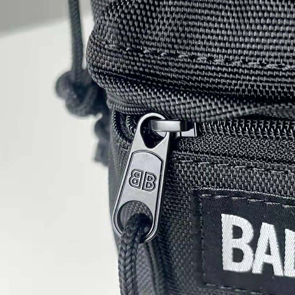 BALO BALENCIAGA  Oversized Mini Backpack in Black/White Recycled Nylon