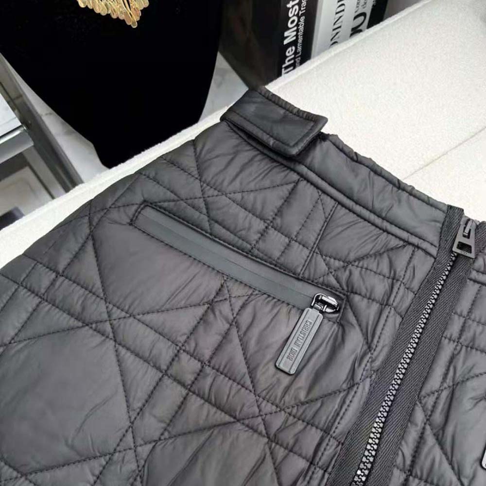 Chân váy Dior Macrocannage Flared Miniskirt Black Quilted Technical Taffeta