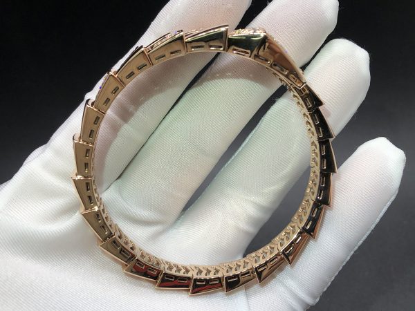 Vòng tay BVLGARI Serpenti Viper Rose Gold Diamond vàng hồng 18K