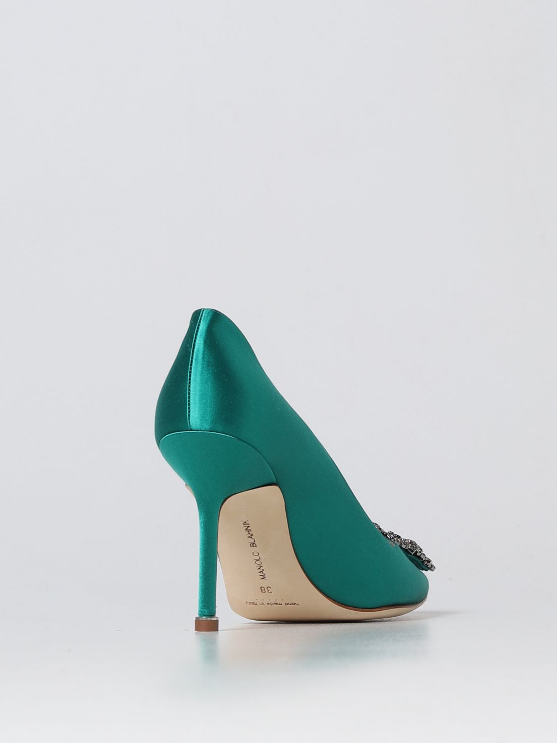 GIÀY MANOLO BLAHNIK Green satin pumps shoes