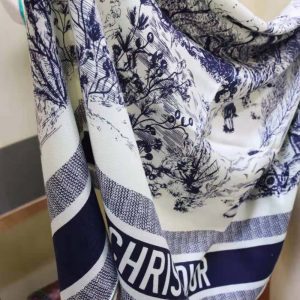 KHĂN Dior Women Toile De Jouy Quatre Saisons Square Scarf Blue Silk Twill