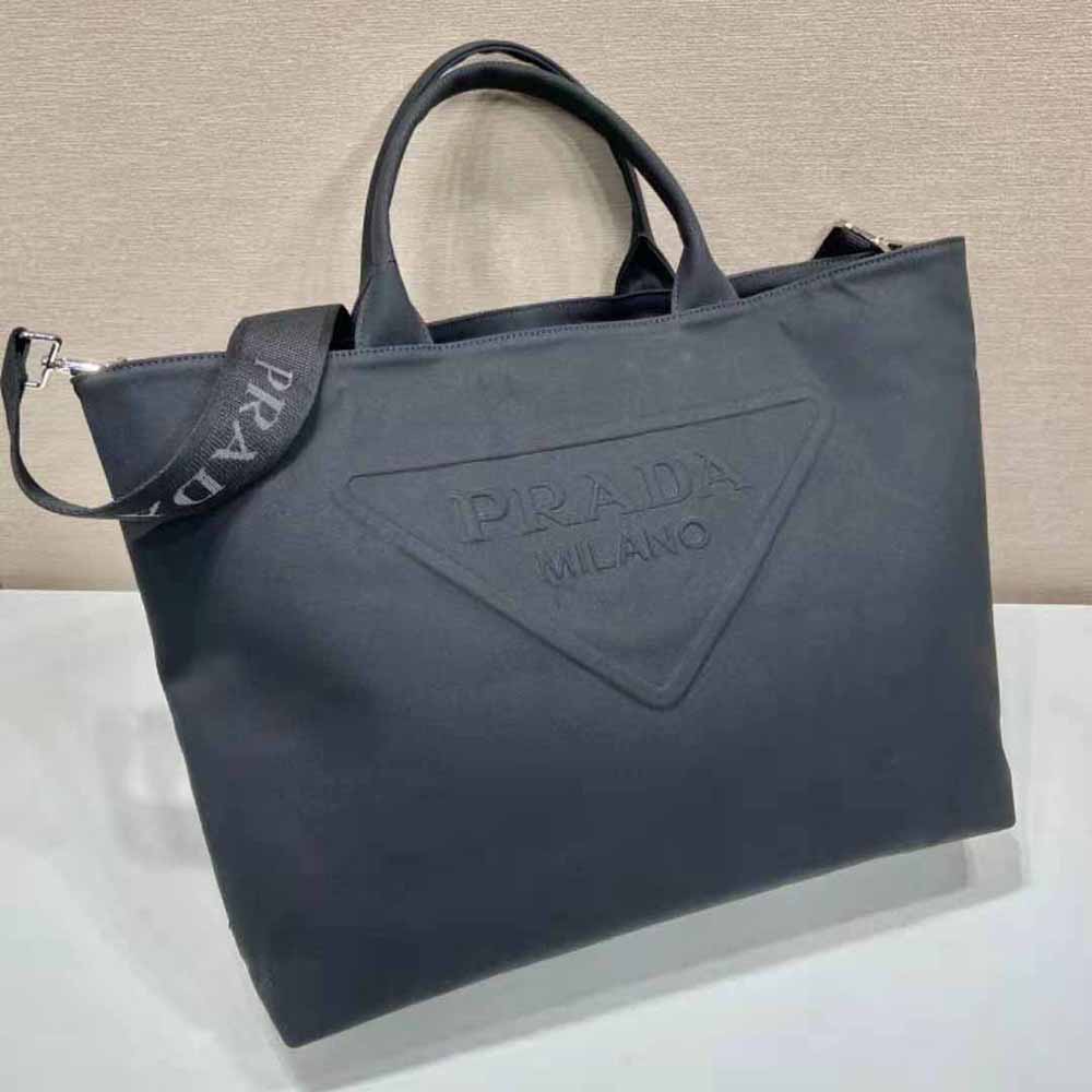 TÚI Prada Women Canvas Tote Bag with Contemporary Take on Classic Beach Designs-Black