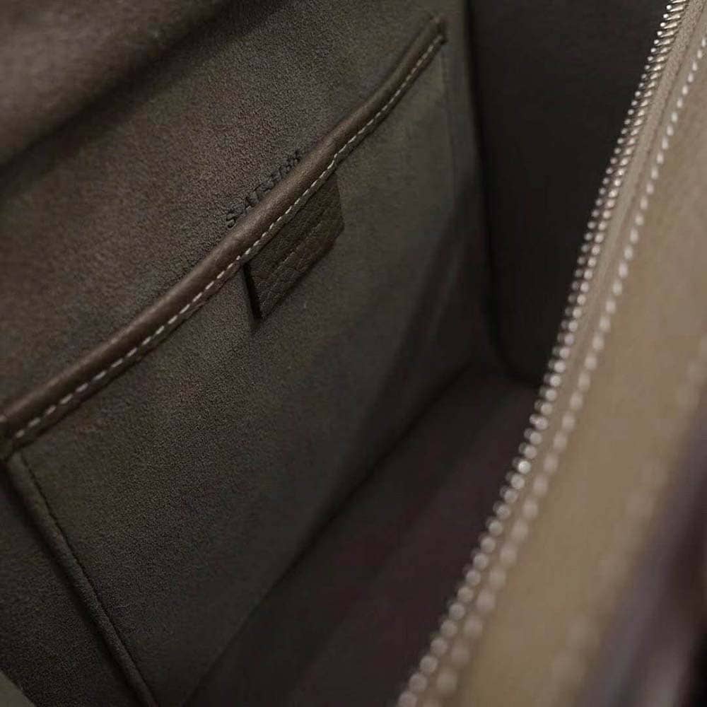 TÚI Celine Women Micro Luggage Handbag in Drummed Calfskin-Sandy