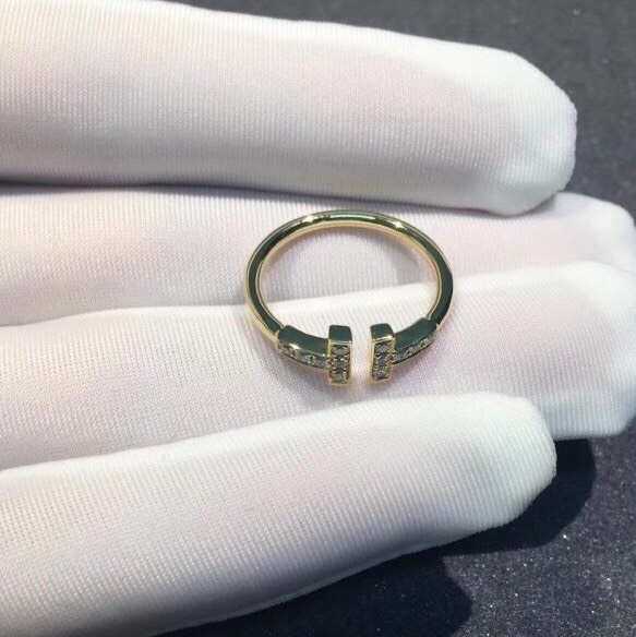 NHẪN TIFFANY & Co WIRE DIAMOND RING YELLOW GOLD 18K