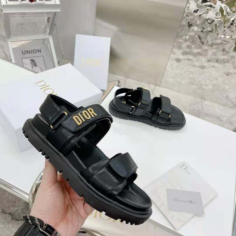 DÉP SANDAL DIOR Dioract Sandal Black Lambskin