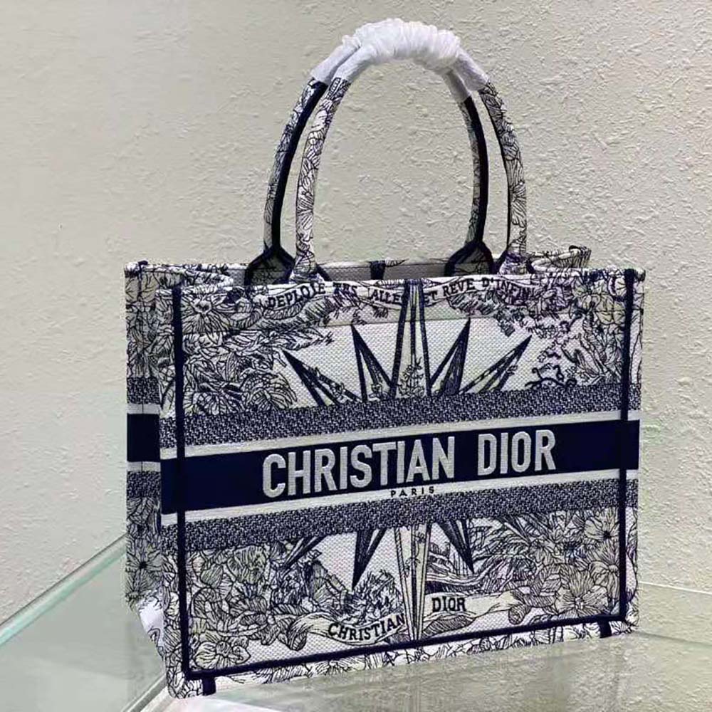 TÚI Christian Dior White and Blue Rêve D’Infini Embroidery