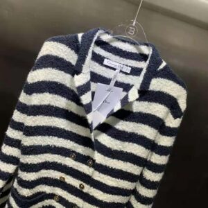 ÁO Dior Women Mariniere Marlene Jacket Navy Blue and Ecru Double-Breasted Cotton Knit