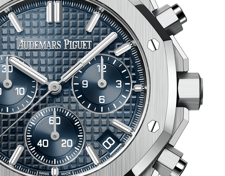 Đồng hồ Audemars Piguet Royal Oak Chronograph Gold mặt số màu xanh dương