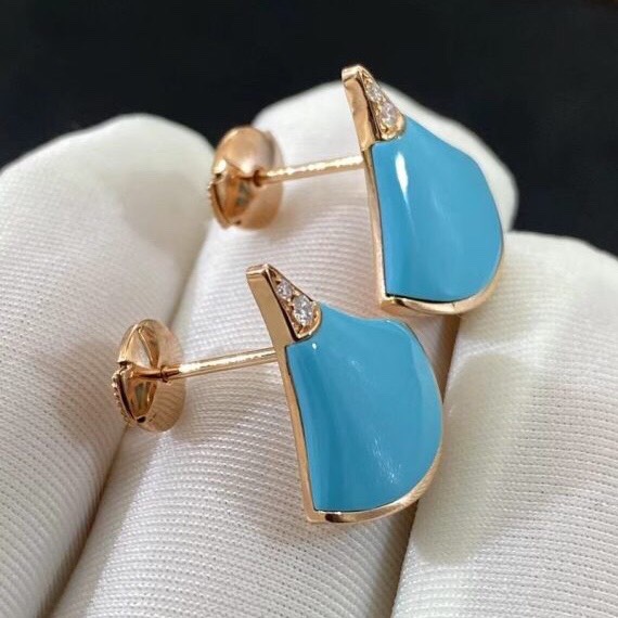 BÔNG TAI BVLGARI DIVAS DREAM TURQOISE AND DIAMOND ROSE GOLD 18K