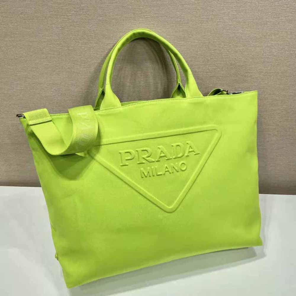 TÚI Prada Women Canvas Tote Bag with Contemporary Take on Classic Beach Designs-Lime