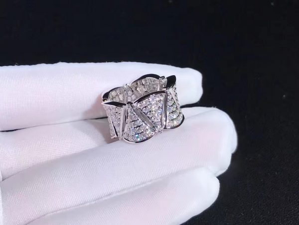 Nhẫn BVLGARI Divas' Dream full kim cương vàng trắng 18K