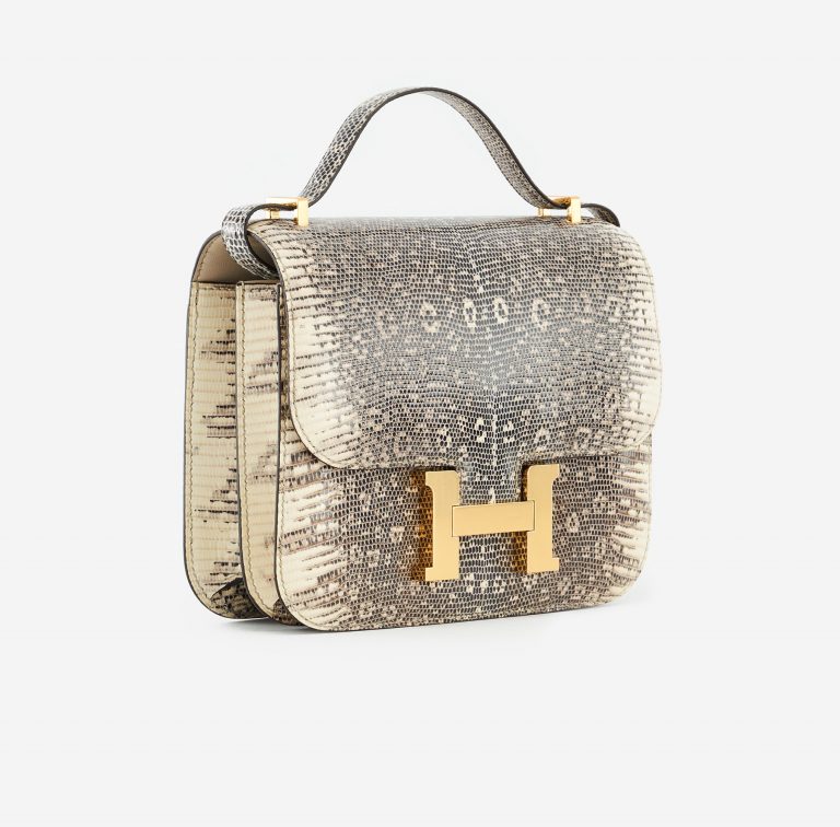 TÚI Hermès Constance 18 Mini Lizard Ombre Gold Buckle khóa vàng da thằn lằn