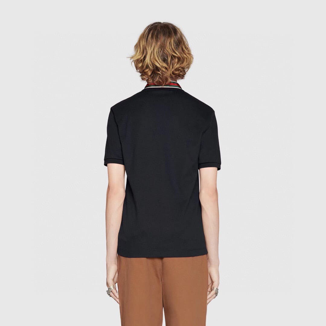 ÁO GUCCI GG POLO SHIRT MÀU ĐEN UNISEX