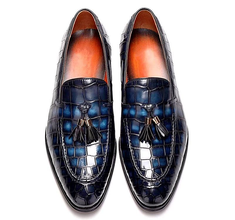 Giày lười Penny Loafers nam da cá sấu được làm thủ công