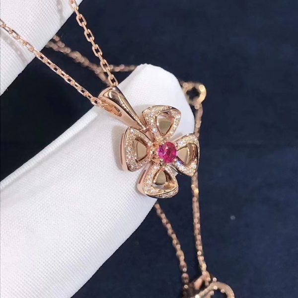 Vòng cổ BVLGARI Divas' Dream Fiorever vàng hồng 18K