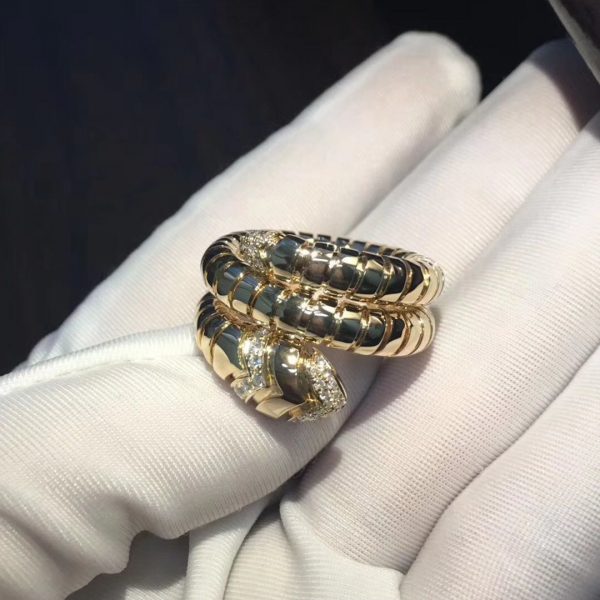 Nhẫn BVLGARI Tubogas Diamond Rose Gold vàng hồng 18K