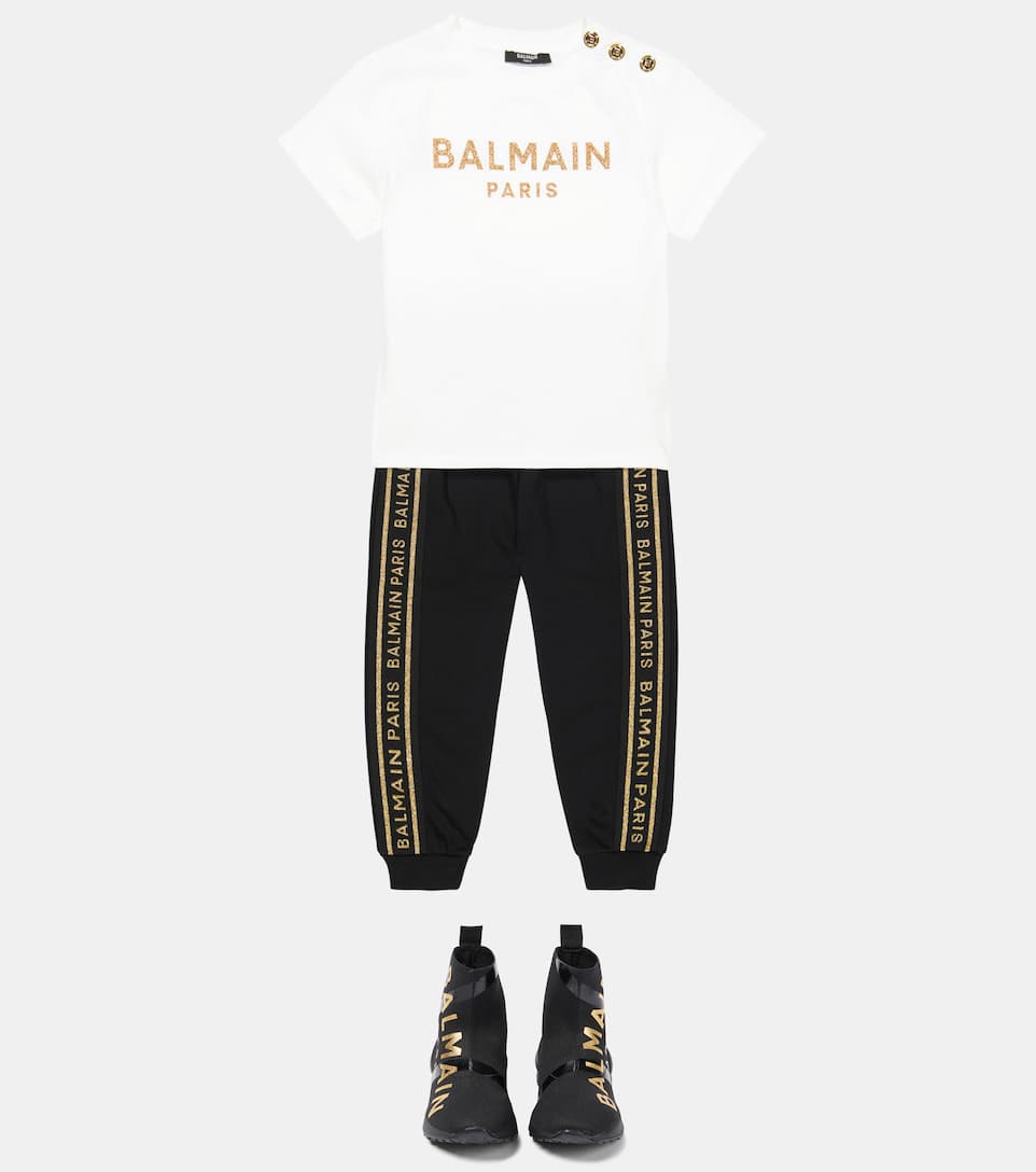 GIÀY BALMAIN KIDS Logo-printed sock boots