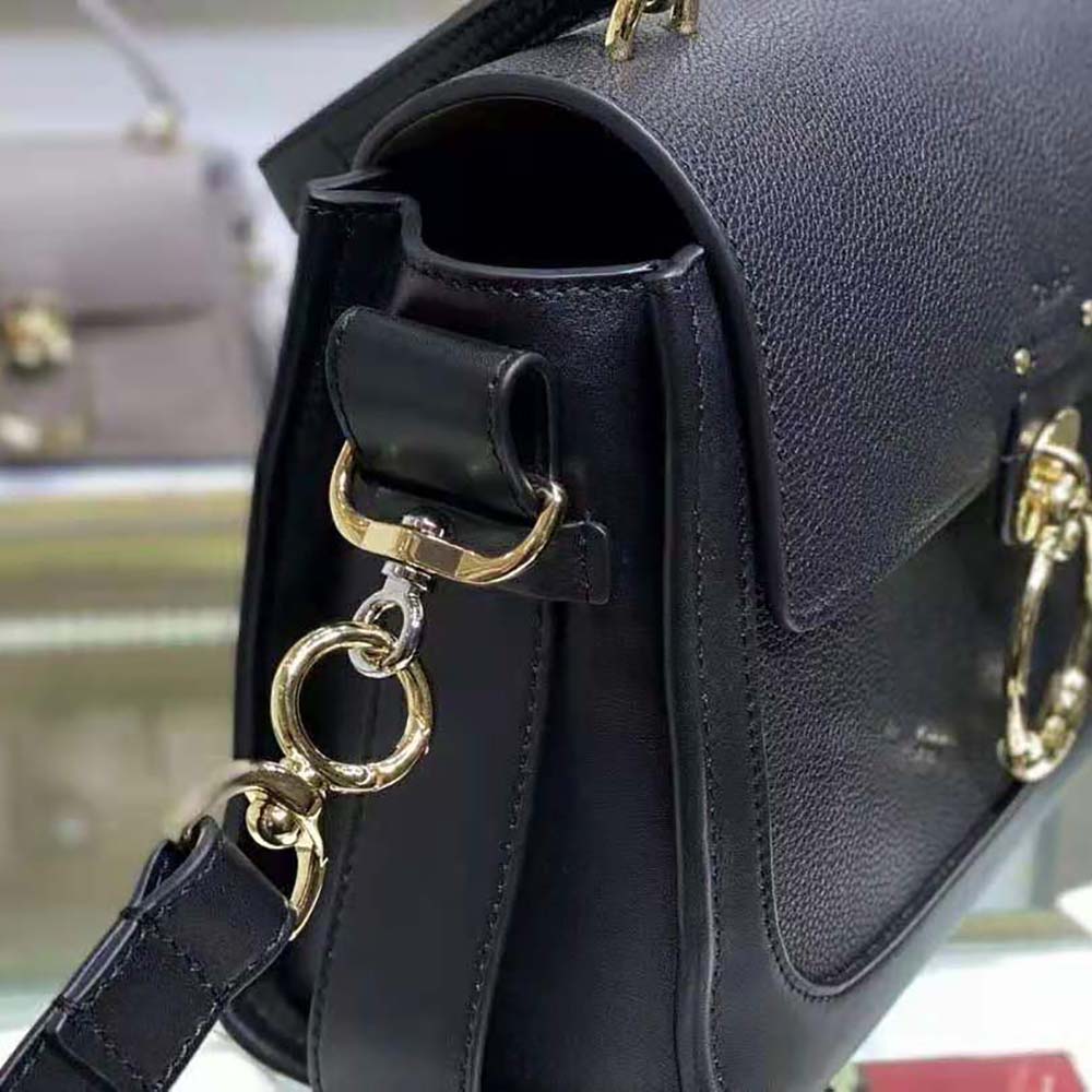 TÚI Chloe Women Mini Tess Day Bag in Grained and Shiny Calfskin