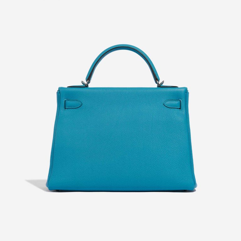 TÚI Hermès Kelly 32 Togo Blue Izmir Silver Buckle khóa trắng
