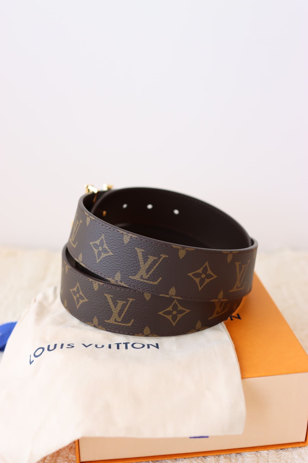 DÂY LƯNG LOUIS VUITTON LV BROWN MONOGRAM Khóa vàng