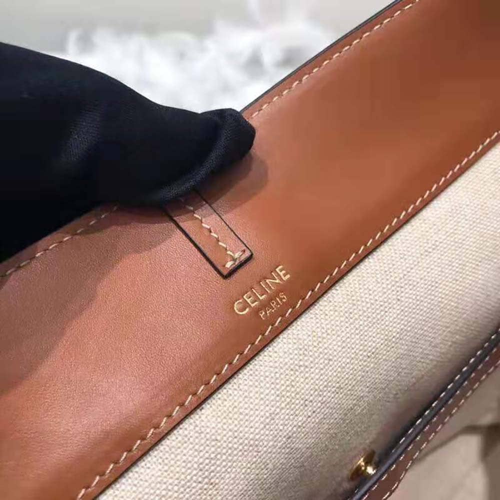 TÚI Celine Women Small Soft Bucket Bag in Triomphe Jacquard and Calfskin