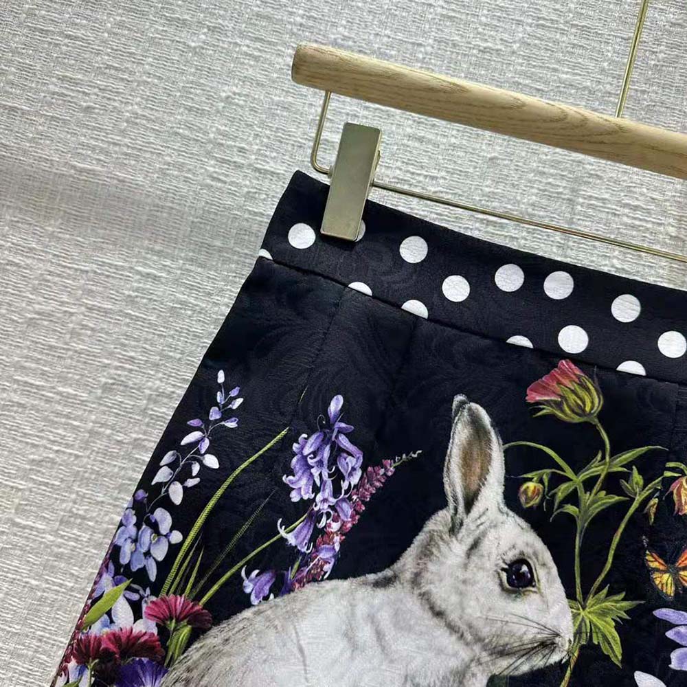 Chân váy Dolce Gabbana D&G Rabbit-Print Brocade Miniskirt