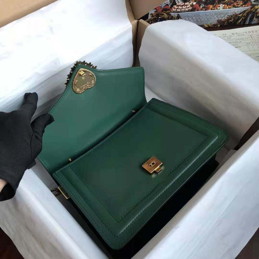 TÚI Dolce Gabbana D&G Women Small Smooth Calfskin Devotion Bag-Green