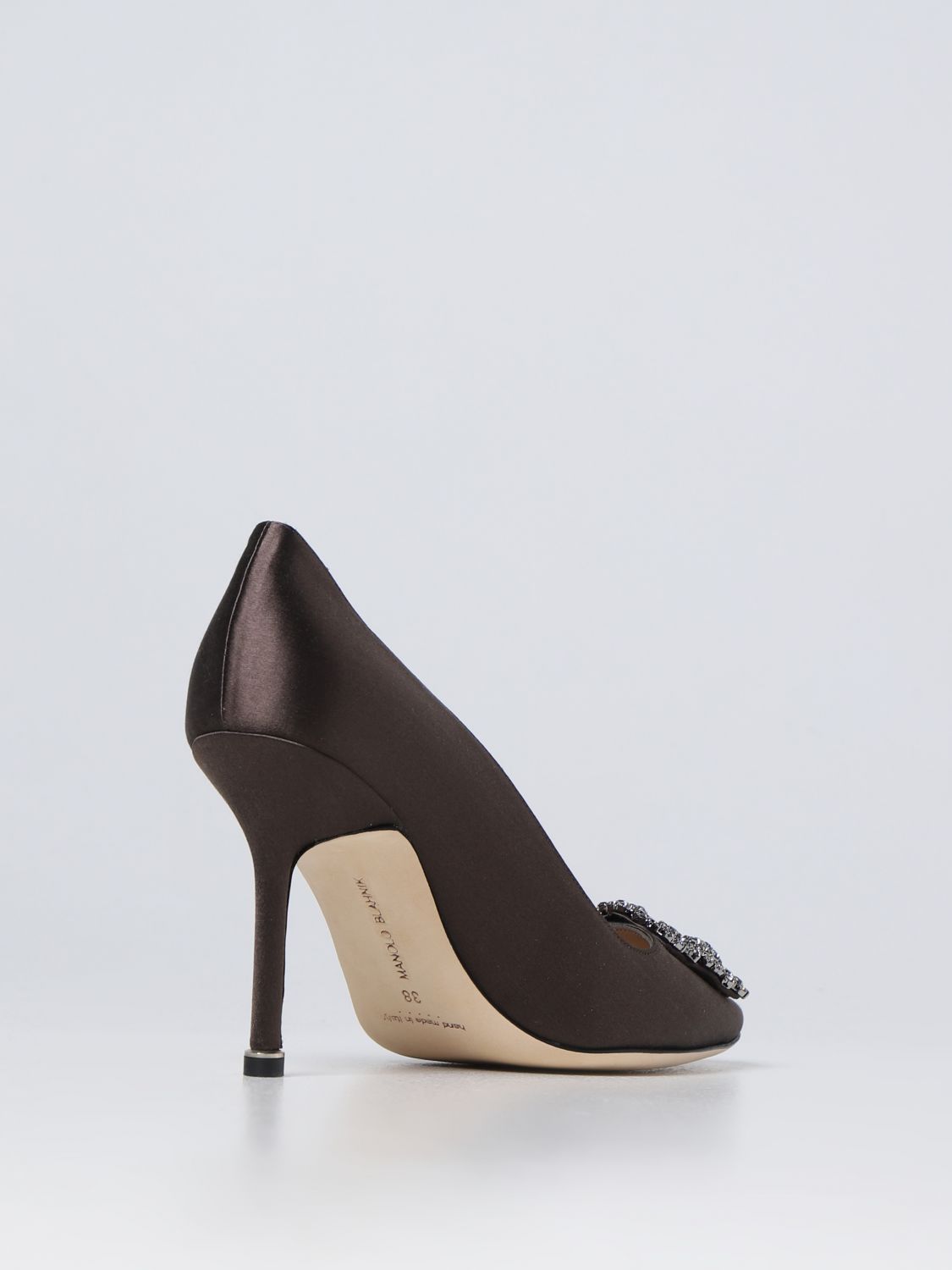 GIÀY MANOLO BLAHNIK Brown satin pumps shoes