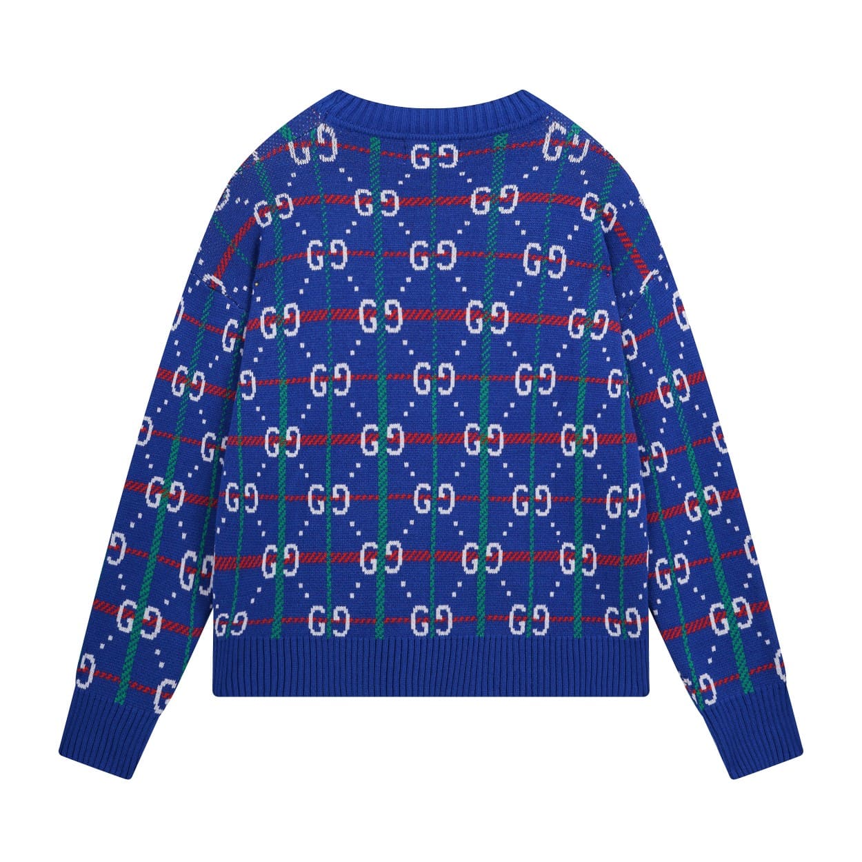 ÁO GUCCI Sweater Blue and Red Stretch Cashmere