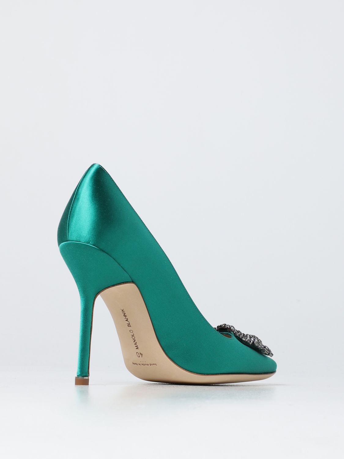 GIÀY MANOLO BLAHNIK Emerald Hangisi satin pumps shoes