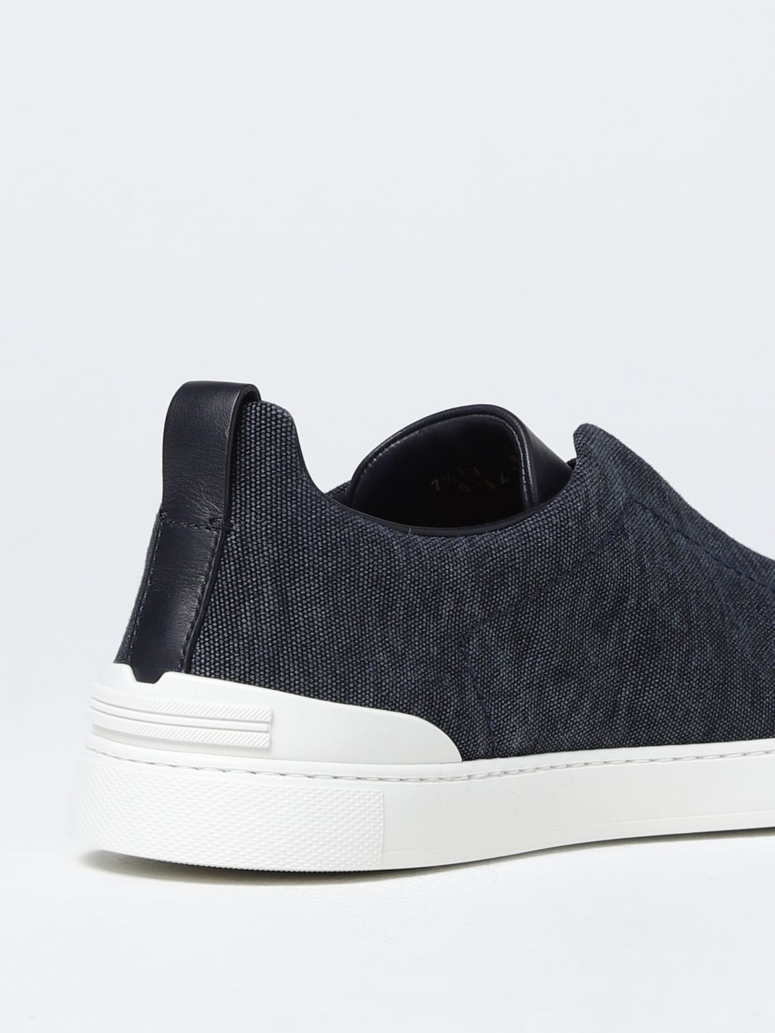 GIÀY ERMENEGILDO ZEGNA Triple Stitch low-top leather canvas trainers