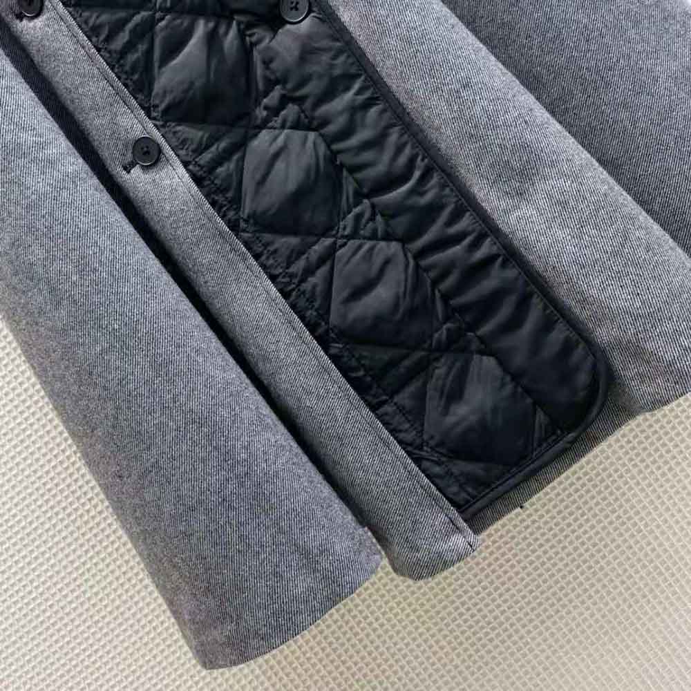 Chân váy Dior Cannage Lined Mid-Length Skirt Gray Technical Cotton Drill