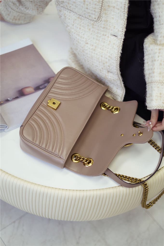 TÚI Gucci Marmont small matelasse shoulder bag beige Top Quality