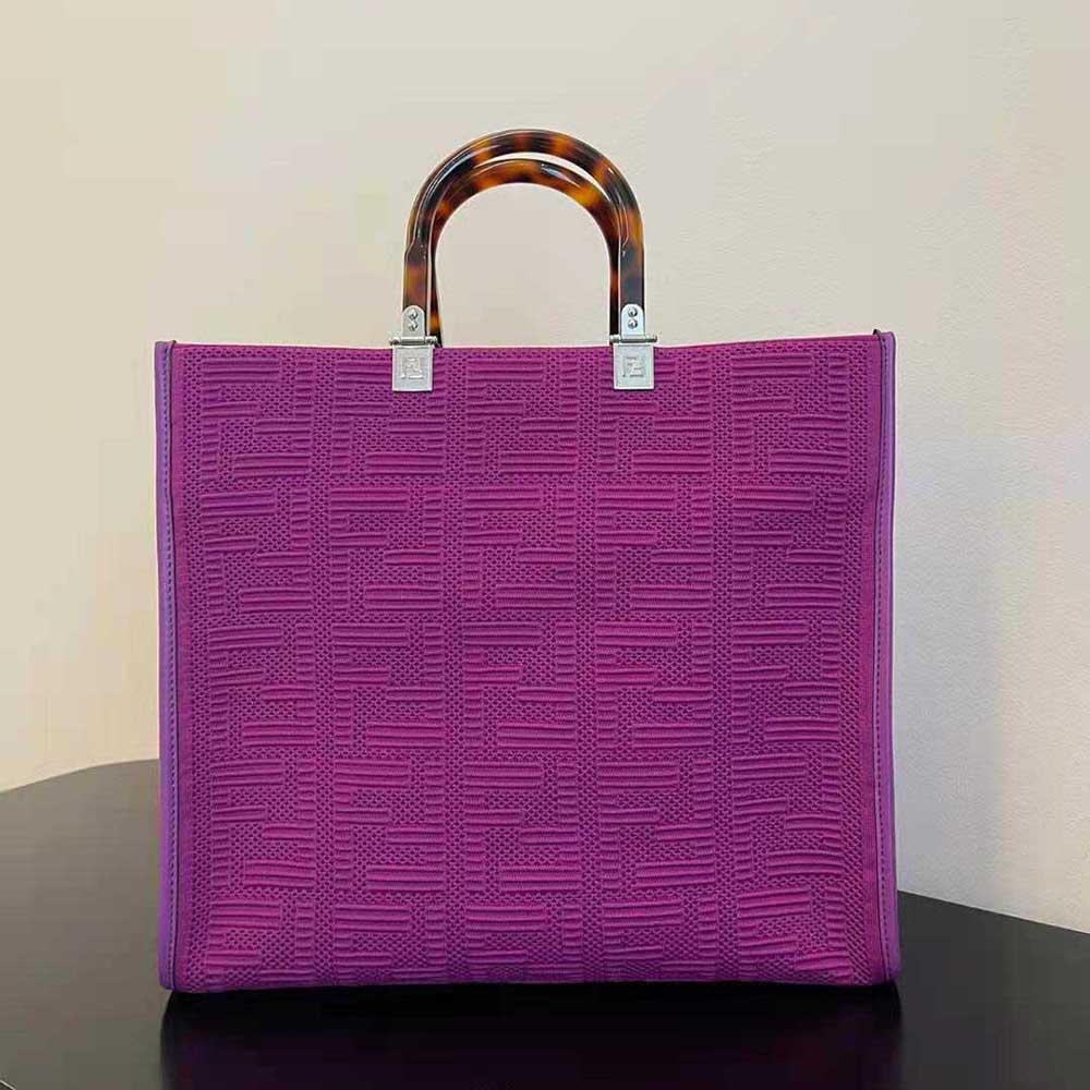 TÚI Fendi Sunshine Medium FF Fabric Shopper-Purple