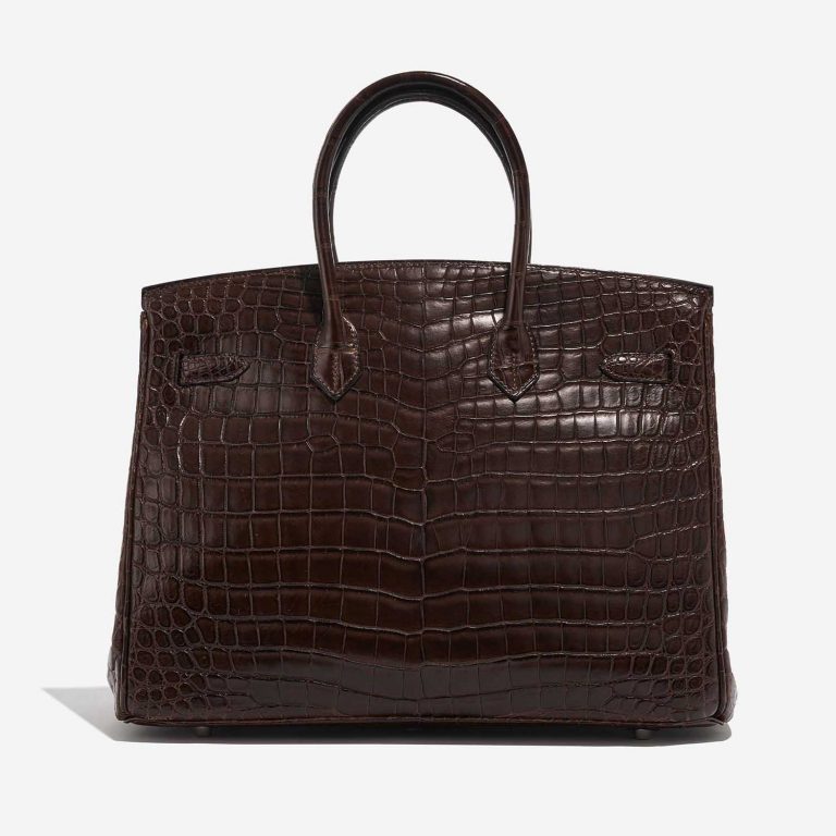 TÚI Hermès Birkin 35 Crocodile Niloticus Gris Elephant Brown Gold Buckle khóa trắng