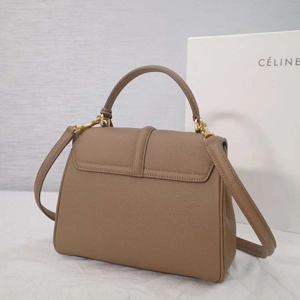 TÚI Celine Women Small 16 Bag in Grained Calfskin-Sandy