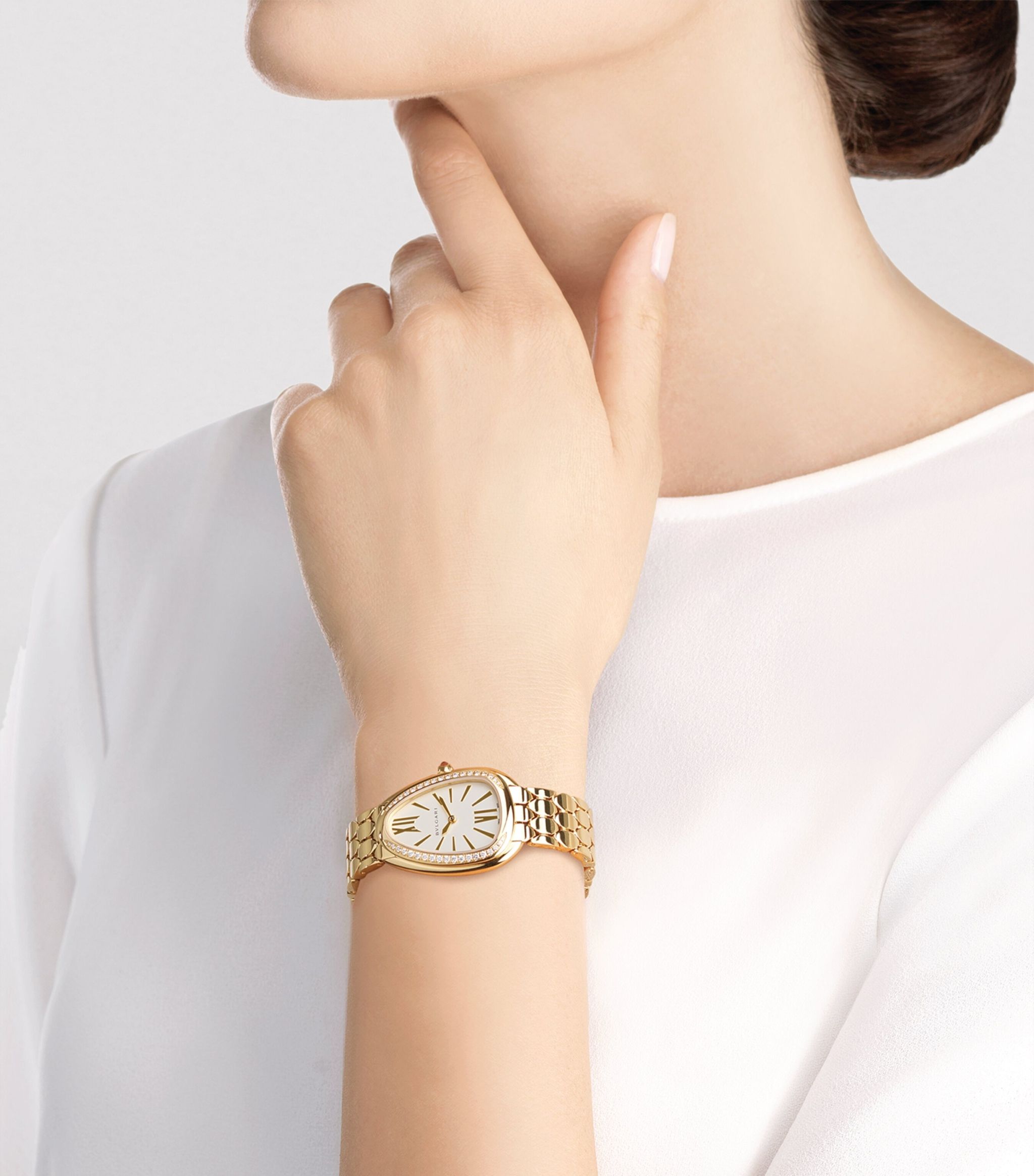 Đồng hồ BVLGARI  Yellow Gold and Diamond Serpenti Seduttori 33mm mặt số màu trắng