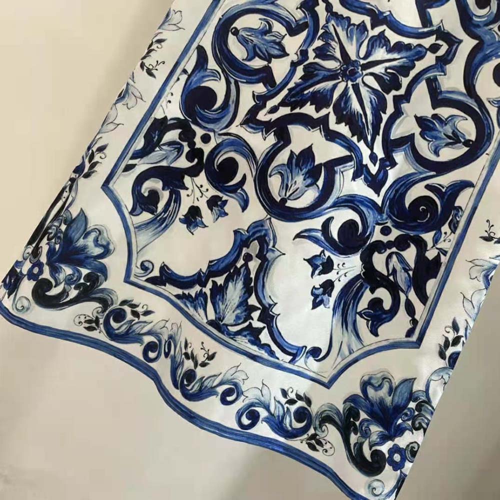 VÁY Dolce Gabbana D&G Women Majolica-Print Charmeuse Midi Dress