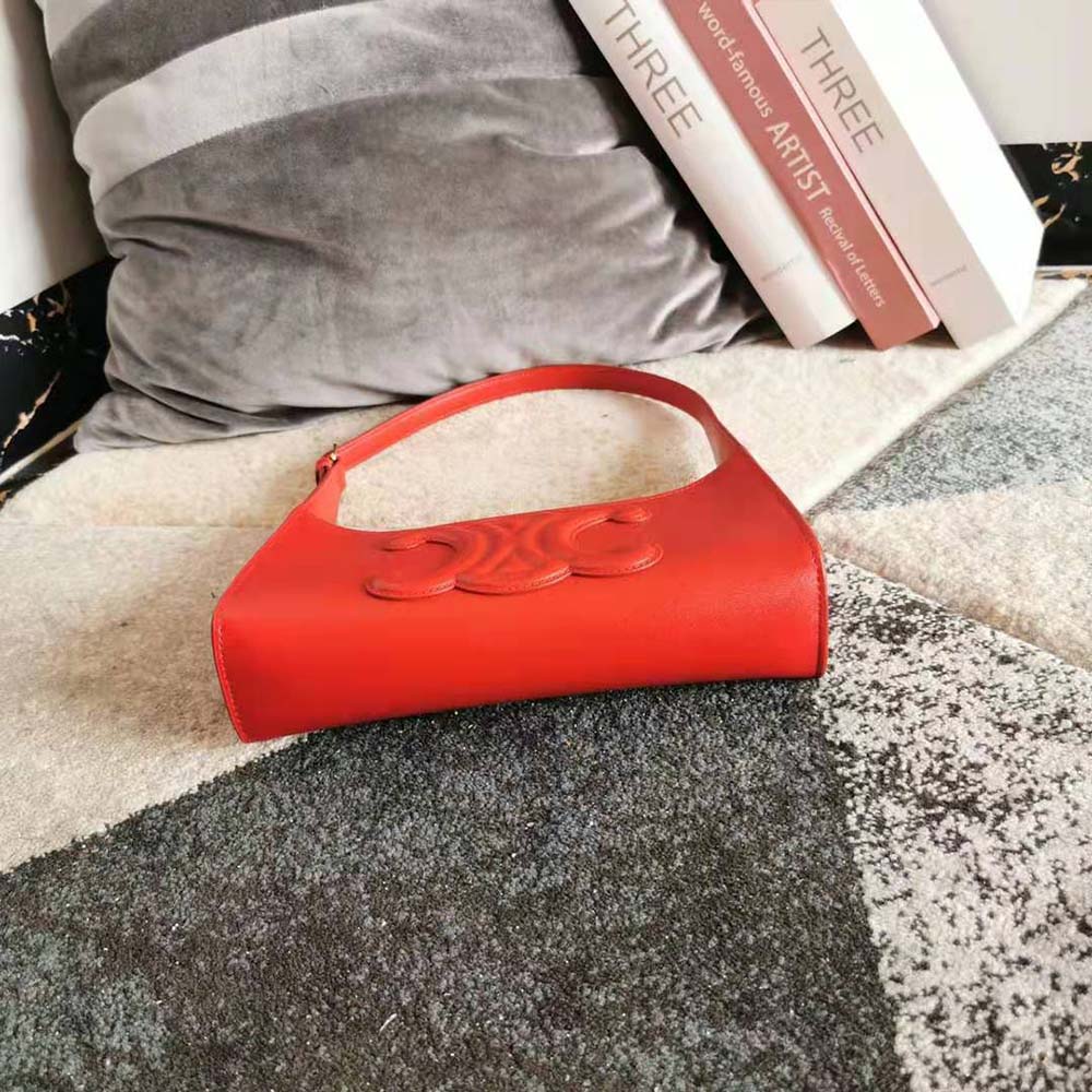 TÚI Celine Women Shoulder Bag Cuir Triomphe in Smooth Calfskin-Red