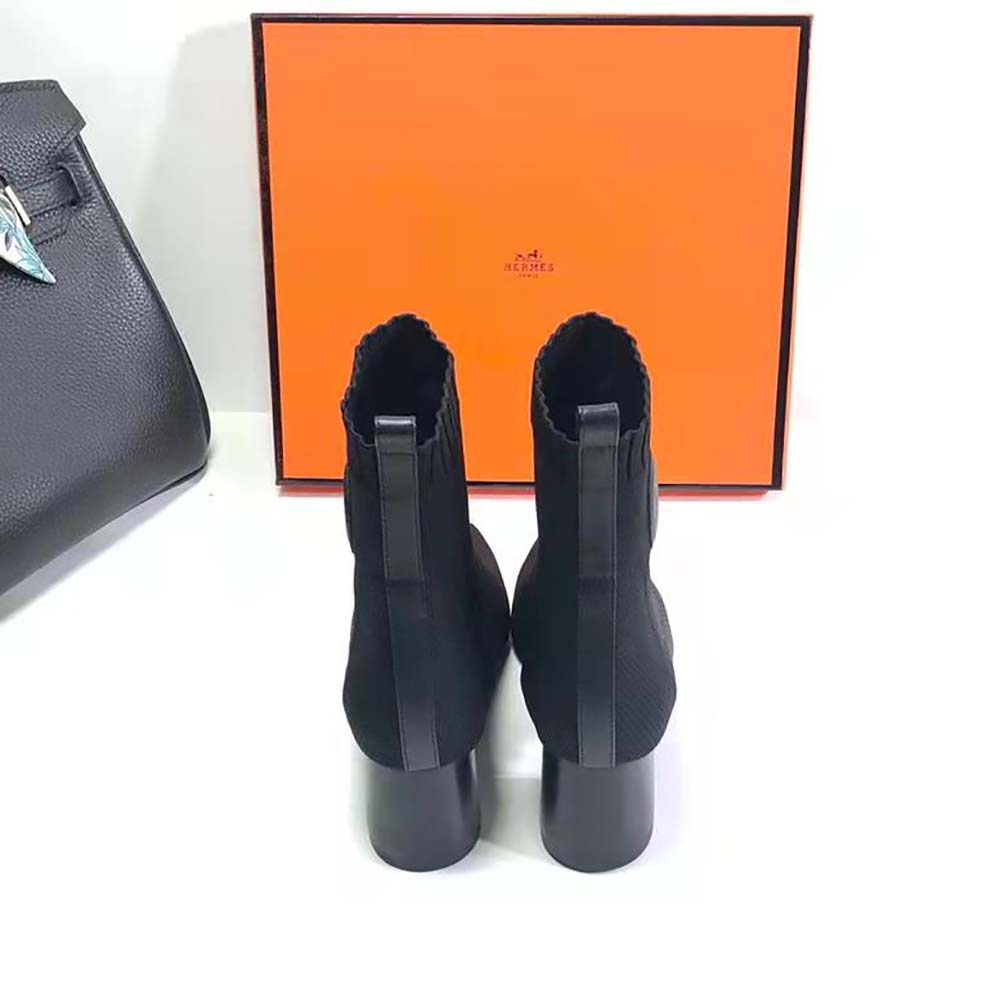 Giày Hermes Women Volver 60 Ankle Boot in 7cm Heel Height-Black