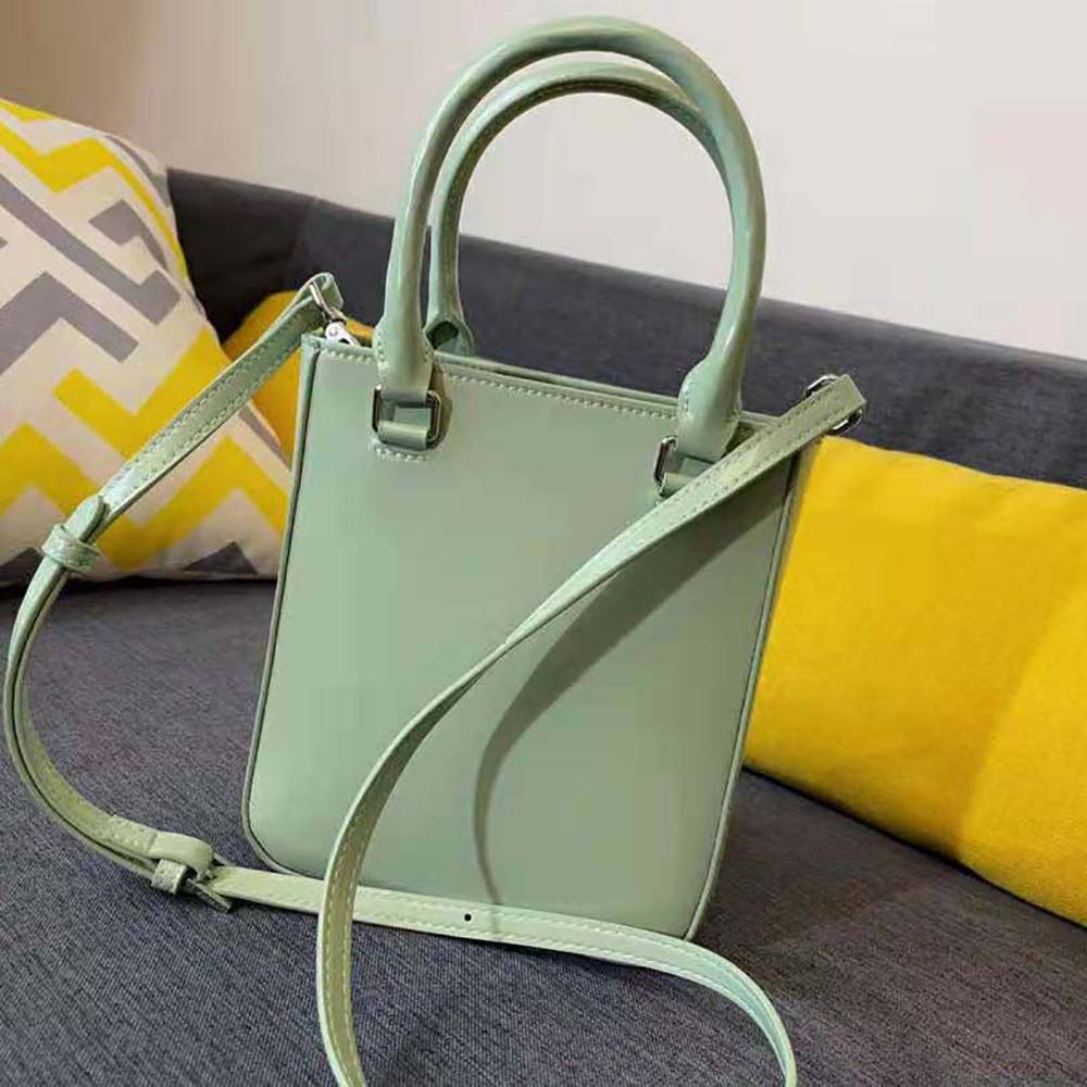 TÚI Prada Brushed Leather Tote-Aqua