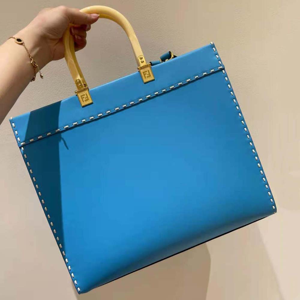 TÚI Fendi Sunshine Medium Leather Shopper-Blue