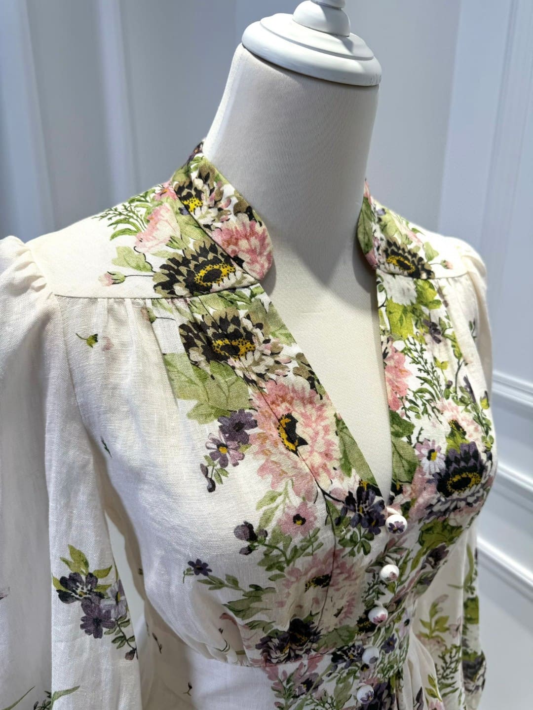 VÁY ZIMMERMANN V NECK FLOWER MID DRESS High Classy