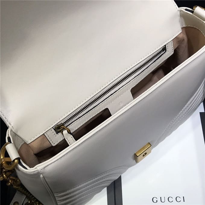 TÚI Gucci GG marmont small top handle bag white Top Quality