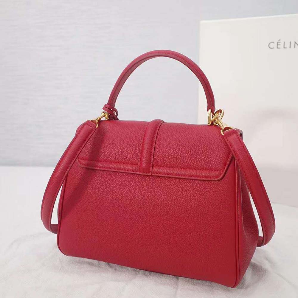 TÚI Celine Women Small 16 Bag in Grained Calfskin-Red
